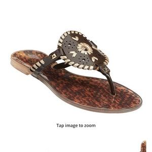 Jack Rogers Georgica Tortoise Studded Whipstitched Slip-On Jelly Sandals size 7